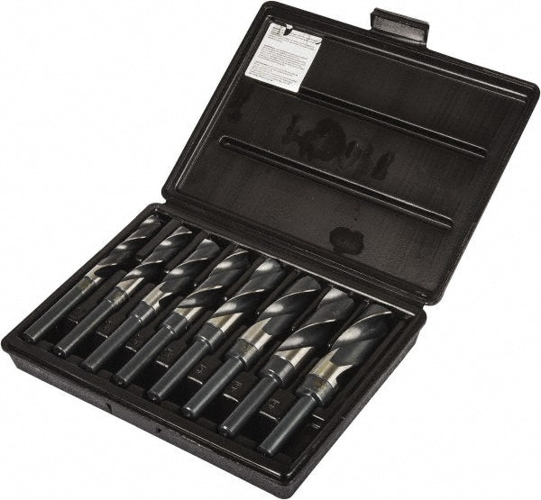 Precision Twist Drill 5995703 Drill Bit Set Reduced Shank Drill Bits, 8 Pc, 1" Drill Bit Size, 118 &deg, High Speed Steel