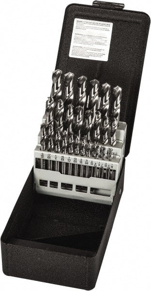 Precision Twist Drill 5995635 Drill Bit Set Screw Machine Length Drill Bits, 29 Pc, 118 &deg, High Speed Steel