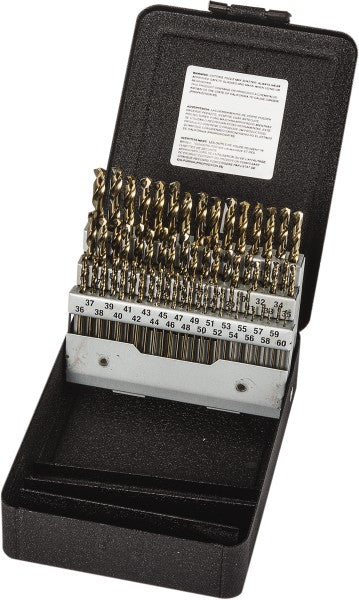 Precision Twist Drill 5995667 Drill Bit Set Screw Machine Length Drill Bits, 60 Pc, 135 &deg, Cobalt