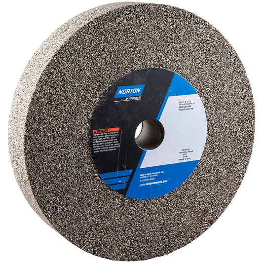 Norton 66253263054 Bench & Pedestal Grinding Wheel 12" Dia, 2" Thick, 1-1/2" Hole Dia, Aluminum Oxide