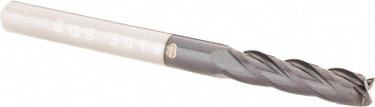 Kyocera SGS Precision Tools 30198 Square End Mill 1/8" Dia, 1/2" LOC, 4 Flute, Solid Carbide