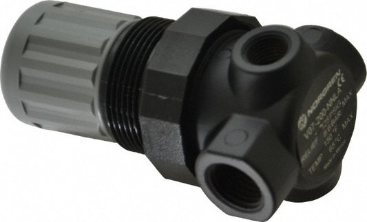 Norgren V07-200-NNLA Relief Air Valve Knob Adjustment Actuator, 1 Position, 1/4" Inlet, 1/4" Outlet, NPT Thread