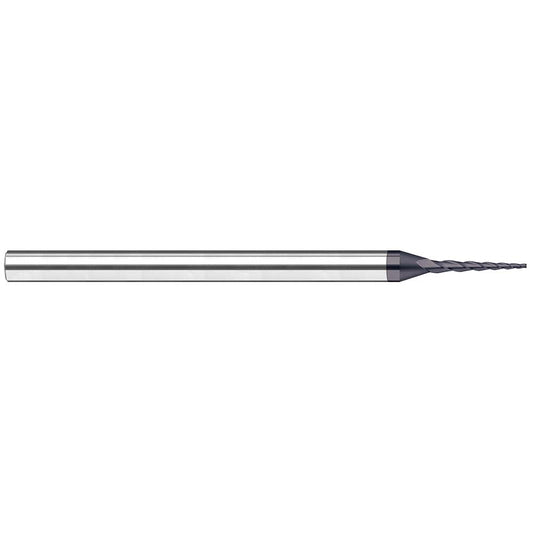 Harvey Tool 993345-C6 Tapered End Mill 6 deg Angle per Side, 0.0450" Small Dia, 0.4500" LOC, 3 Flute, Solid Carbide, Square End