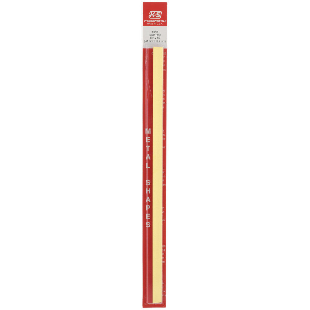 Select 8231 0.016 Inch Thick x 1/2 Inch Wide x 12 Inch Long, Brass Strip