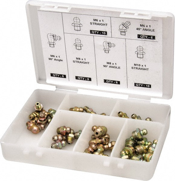 Pro-Lube GFT/KIT/M-44 44 Piece, Metric, Box Plastic Steel Grease Fitting Set