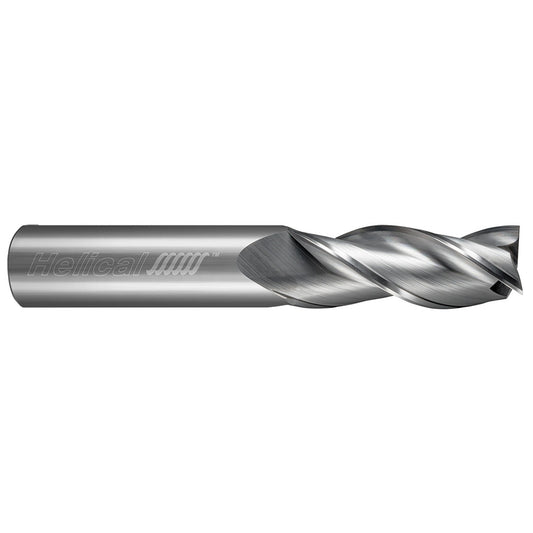 Helical Solutions 01155 Square End Mill 1/4" Dia, 1/2" LOC, 3 Flute, Solid Carbide