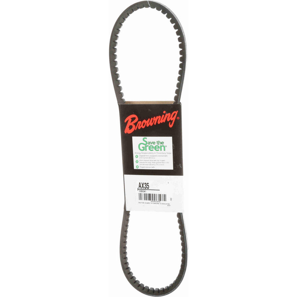 Browning 1089341 Cogged V-Belt Section AX, 37.2000" Outside Length, 1/2" Belt Width