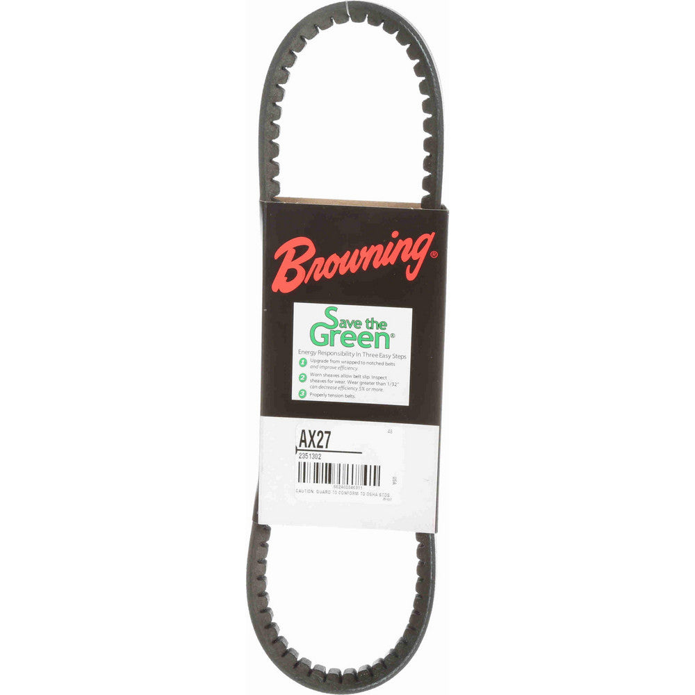 Browning 2351302 Cogged V-Belt Section AX, 29.2000" Outside Length, 1/2" Belt Width