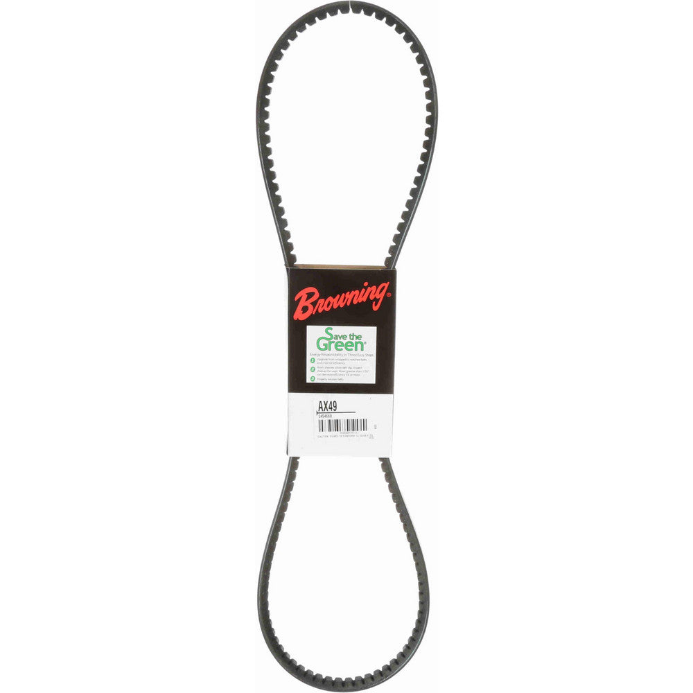 Browning 2454668 Cogged V-Belt Section AX, 51.2000" Outside Length, 1/2" Belt Width