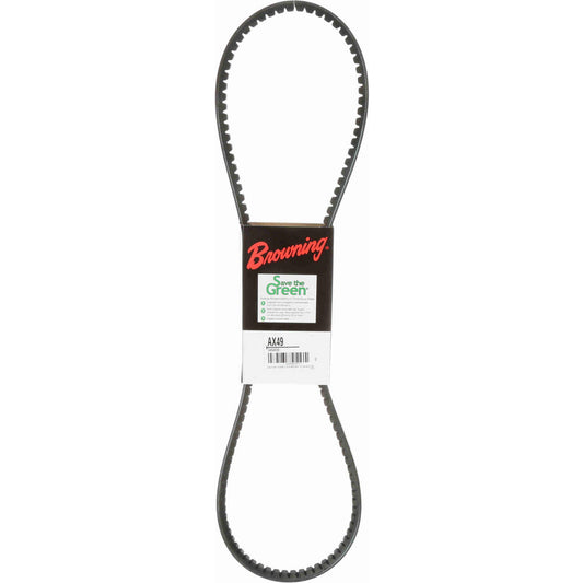Browning 2454668 Cogged V-Belt Section AX, 51.2000" Outside Length, 1/2" Belt Width