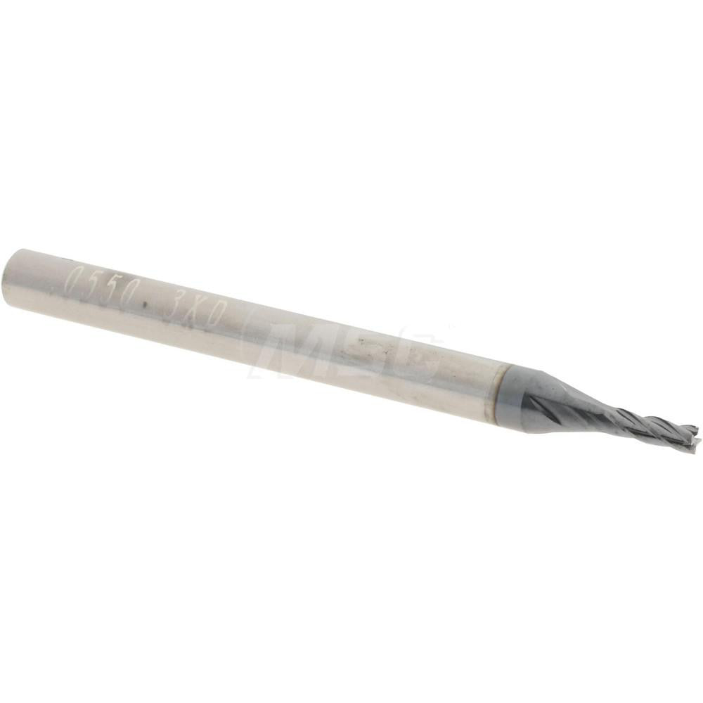 Accupro 14796969 Square End Mill 0.055" Dia, 0.165" LOC, 4 Flutes, Solid Carbide