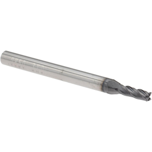 Accupro 14796977 Square End Mill 0.085" Dia, 0.255" LOC, 4 Flutes, Solid Carbide