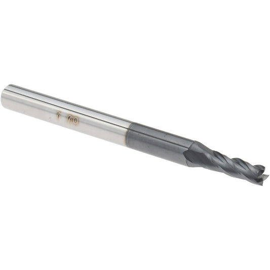 Accupro 14796978 Square End Mill 0.09" Dia, 17/64" LOC, 4 Flutes, Solid Carbide