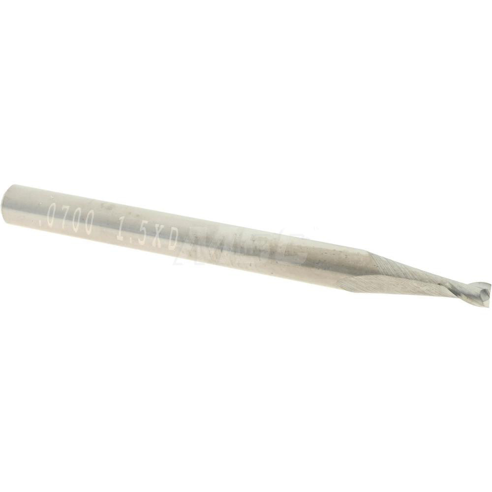 Accupro 14797020 Square End Mill 0.07" Dia, 0.105" LOC, 2 Flutes, Solid Carbide