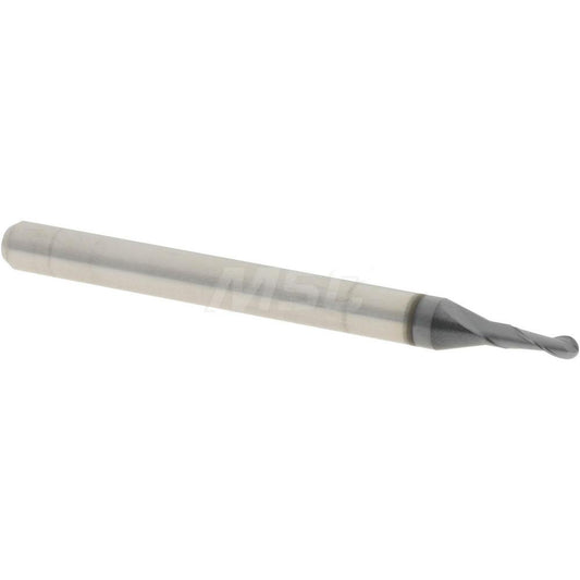Accupro 14797389 Ball End Mill 0.055" Dia, 0.165" LOC, 2 Flute, Solid Carbide
