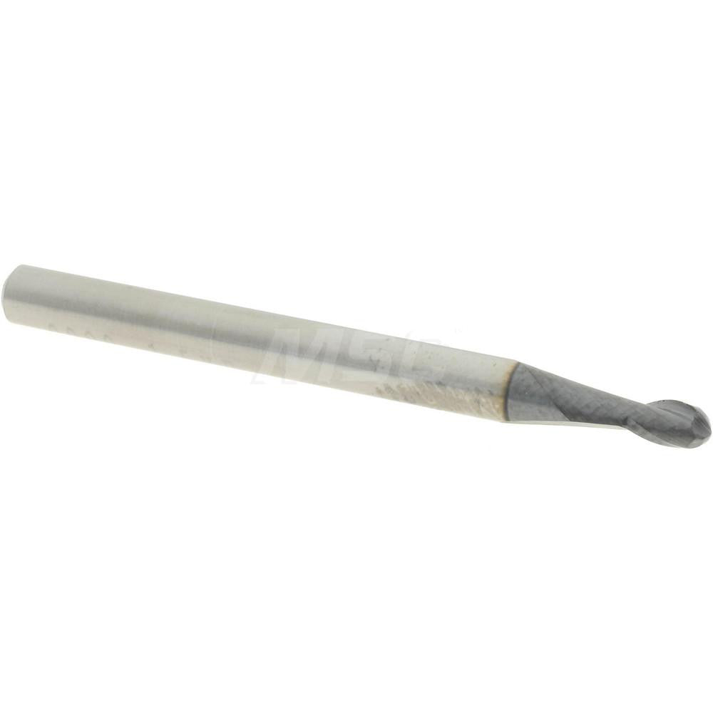 Accupro 14797418 Ball End Mill 0.09" Dia, 0.135" LOC, 2 Flute, Solid Carbide
