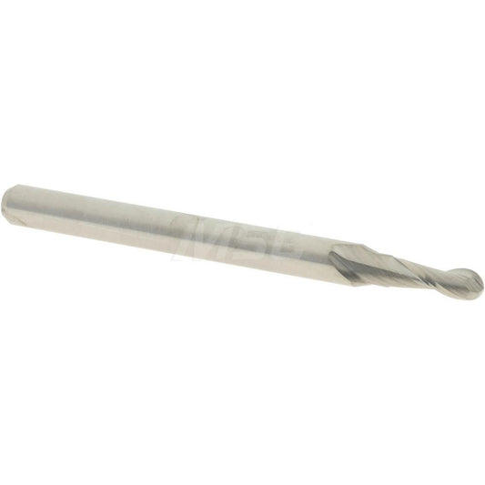 Accupro 12463790 Ball End Mill 0.09" Dia, 0.27" LOC, 2 Flute, Solid Carbide