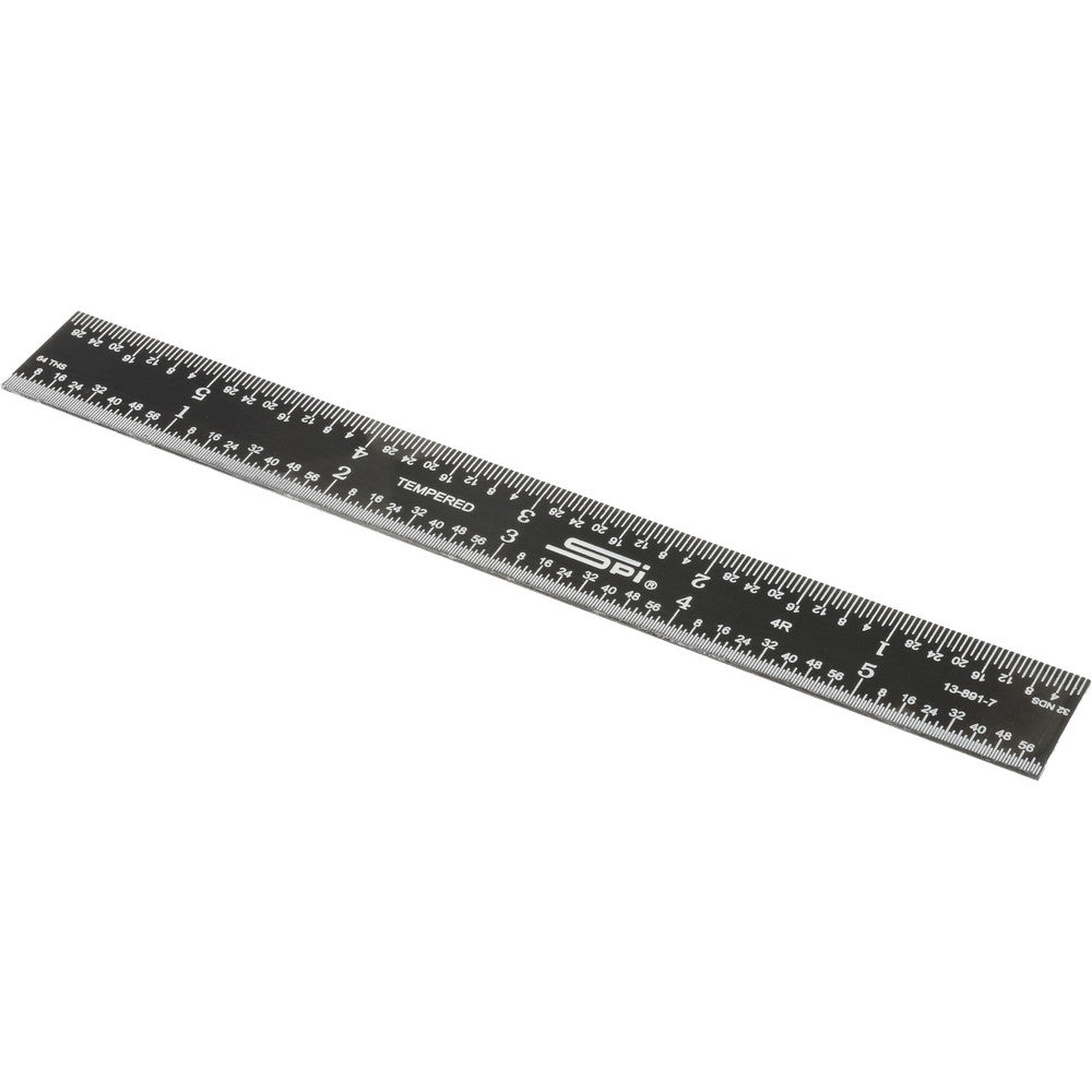 SPI 13-891-7 Steel Rule 6" OAL, 4R Graduation, Rigid, 3/4" OAW