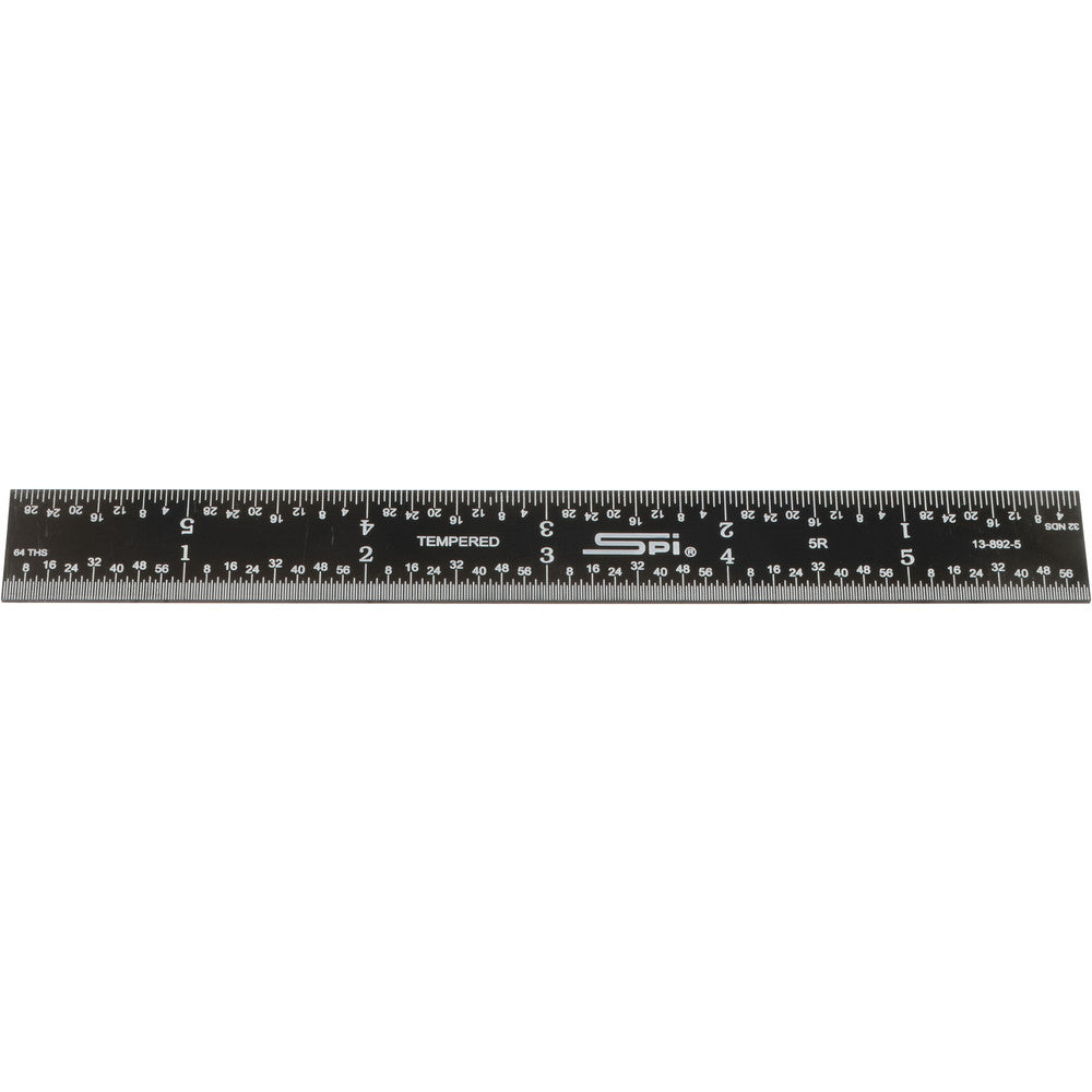 SPI 13-892-5 Steel Rule 6" OAL, 5R Graduation, Rigid, 3/4" OAW