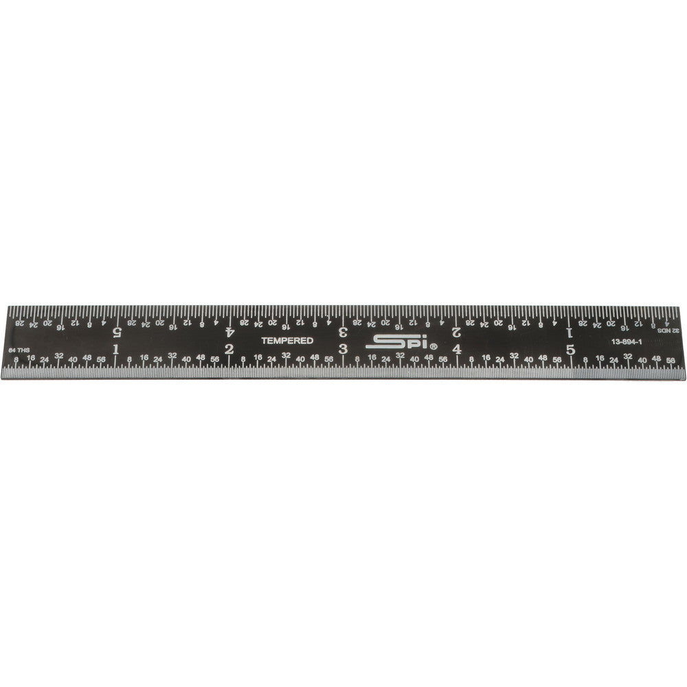 SPI 13-894-1 Steel Rule 6" OAL, English & Metric Graduation, Rigid, 3/4" OAW