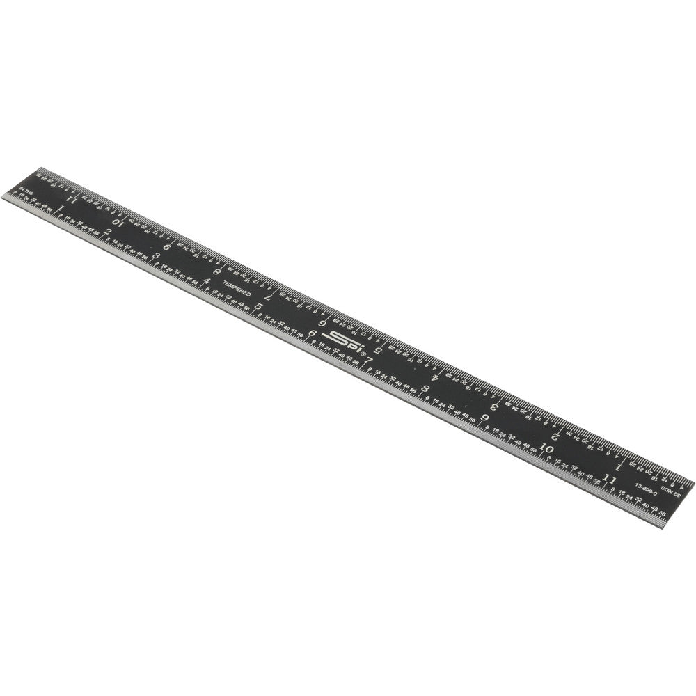 SPI 13-899-0 Steel Rule 12" OAL, English & Metric Graduation, Rigid, 1" OAW