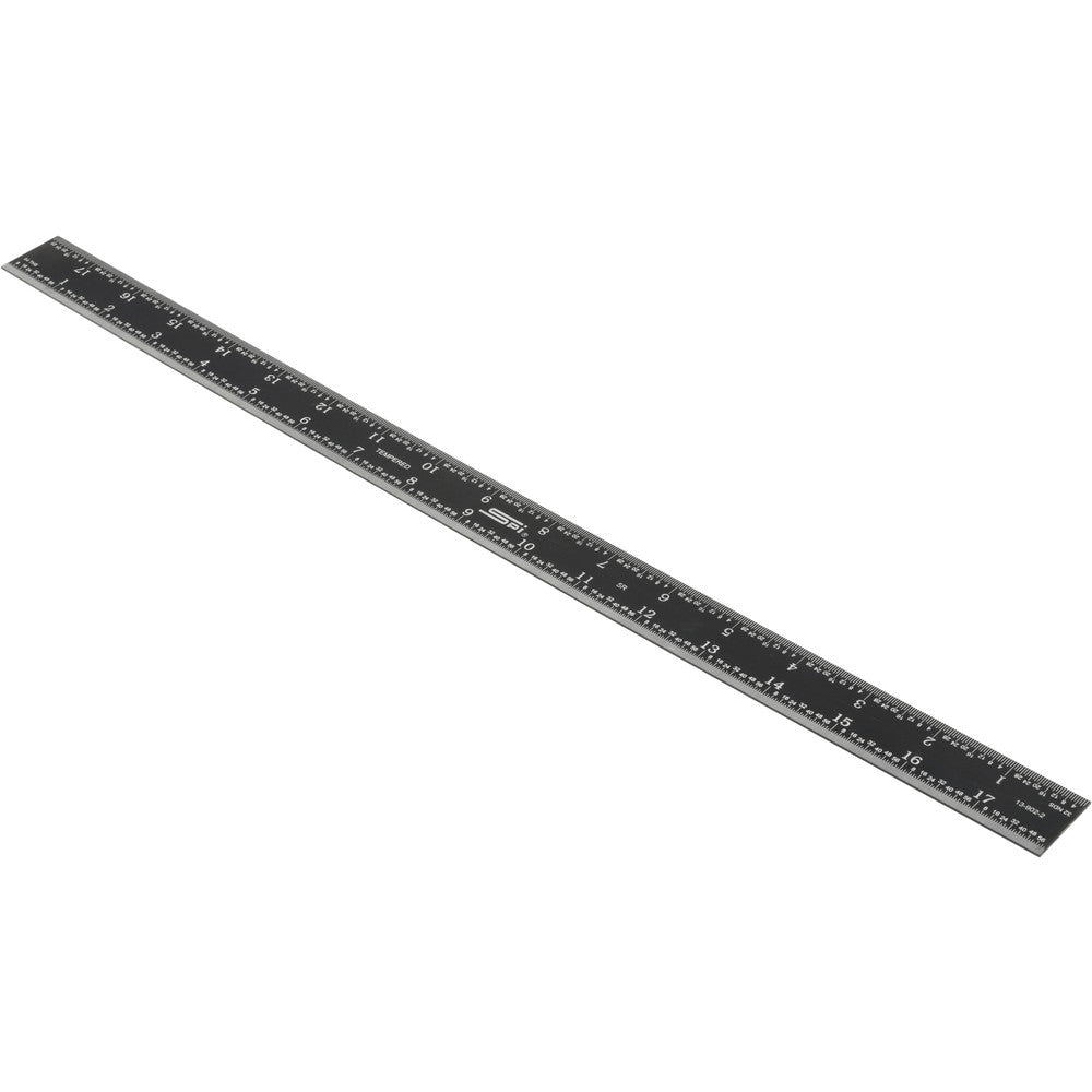 SPI 13-902-2 Steel Rule 18" OAL, 5R Graduation, Rigid, 1-1/8" OAW