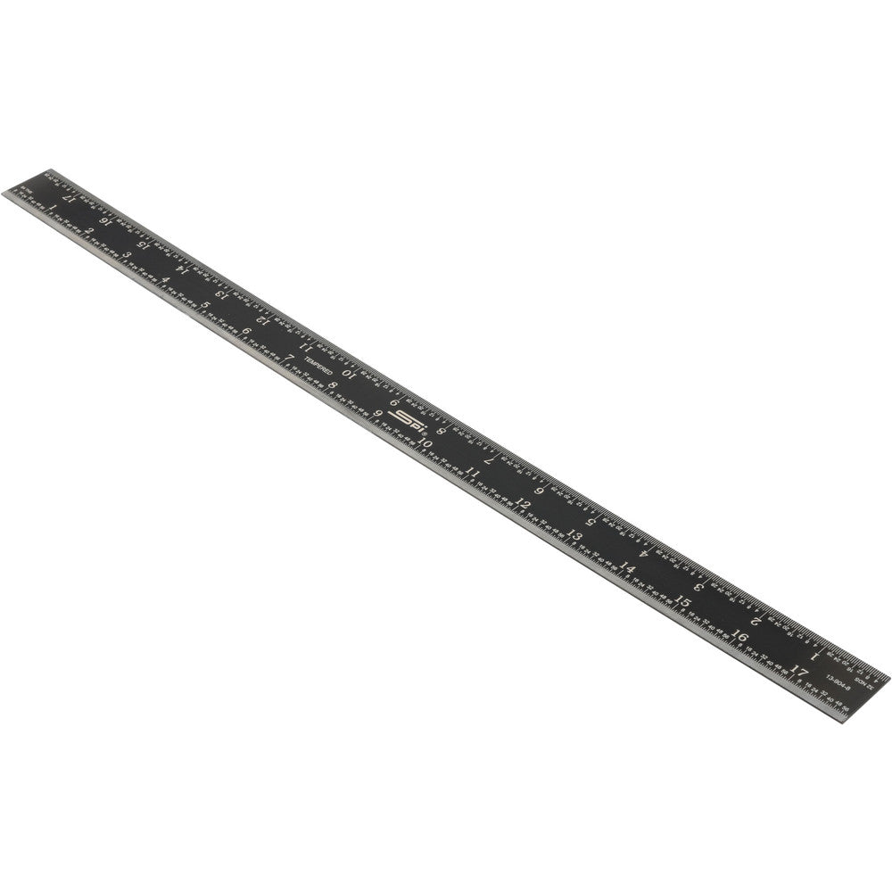 SPI 13-904-8 Steel Rule 18" OAL, English & Metric Graduation, Rigid, 1-1/8" OAW