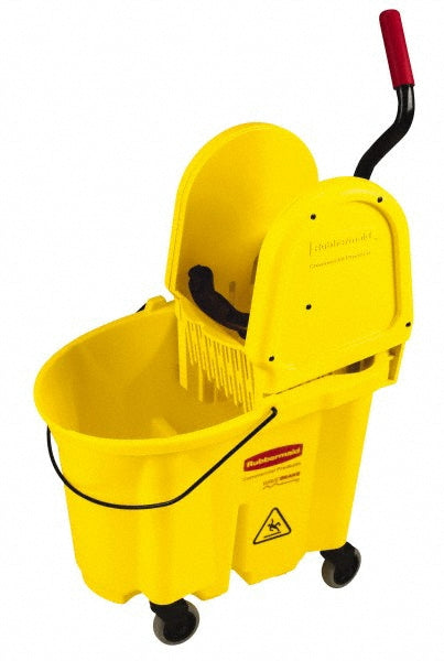 Rubbermaid FG757788YEL WaveBrake 35 Qt Down-Press Mop Bucket & Wringer Combo on Wheels, Yellow
