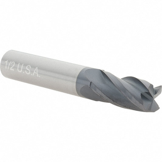 Arch Cutting Tools 166670 Square End Mill 1/2" Dia, 1/2" LOC, 4 Flute, Solid Carbide