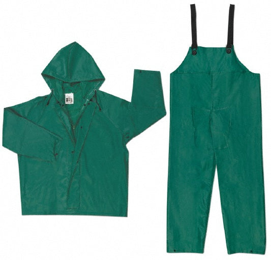 MCR Safety 3882S Rain Suit with Pants Size Small, Non-Hazardous Protection, Green, Nylon & PVC