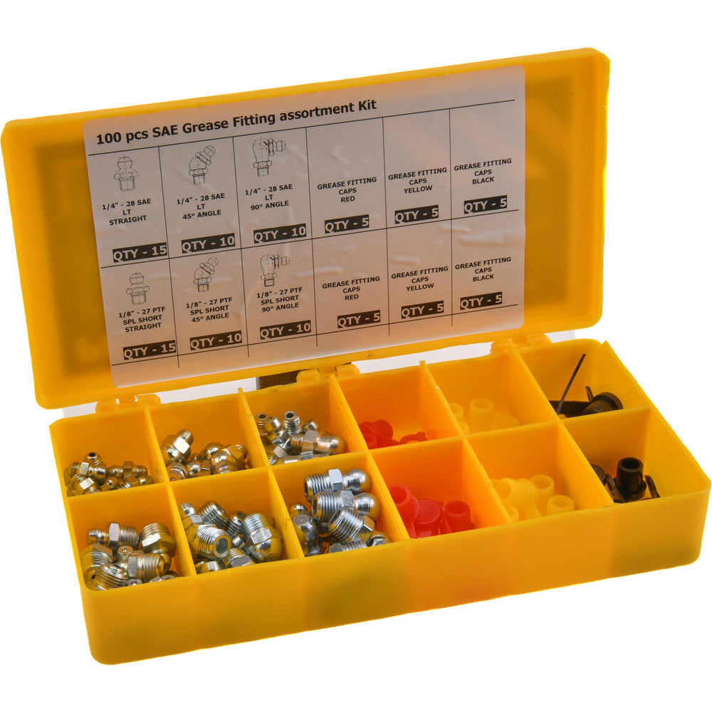 Pro-Lube GFTGC/KITSAE100 100 Piece, Inch, Box Plastic Steel Grease Fitting Set