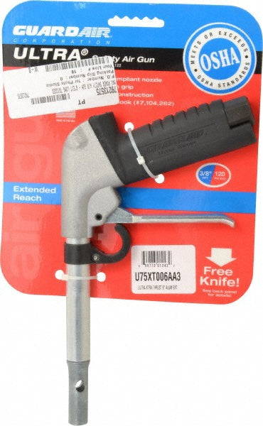 Guardair U75XT006AA3 Air Blow Gun Maximum Power Venturi Nozzle, Pistol Grip