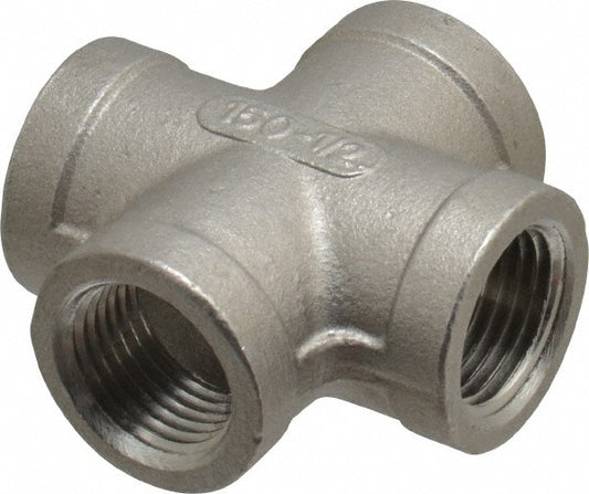 Merit Brass K410-08 Pipe Cross 1/2", 304 Stainless Steel