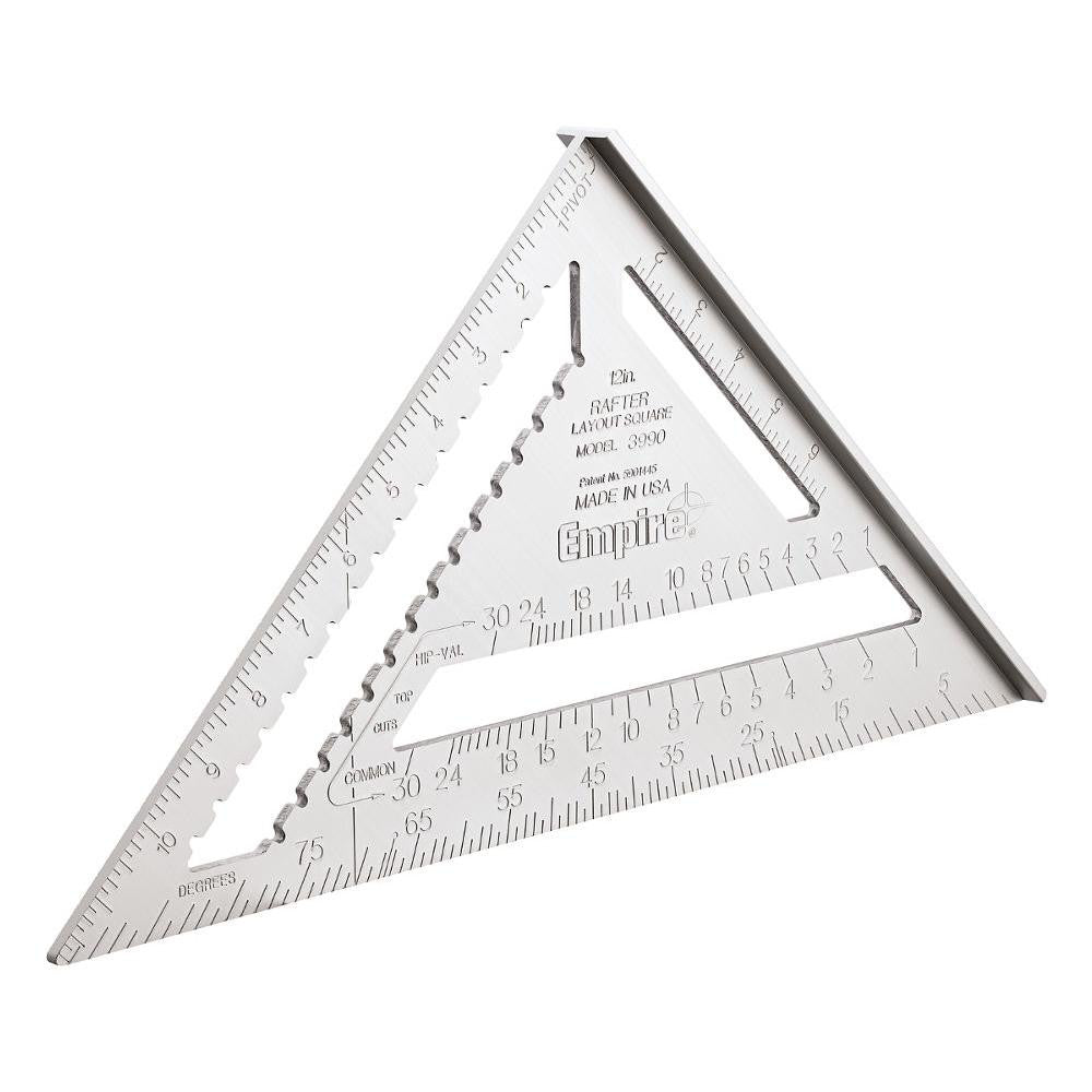 Empire Level 3990 12" Blade Length, Buffed Finish, Aluminum Rafter Square