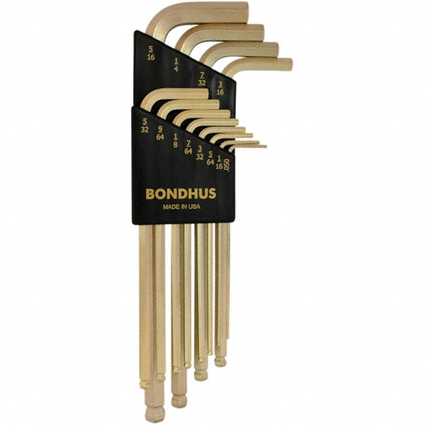 Bondhus 37936 Hex Key Sets Ball End Yes  Tool Type Hex  Handle Type L-Handle  Measurement Type SAE  Hex Size 0.05 in 1/16 in 1/4 in 1/8 in 3/16 in 3/32 in 5/16 in 5/32 in 5/64 in 7/32 in 7/64 in 9/64 in  Hex Size Range (Inch) 0.050 - 5/16