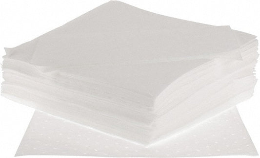 Brady SPC Sorbents BPO100 Sorbent Pad Oil Only Use, 15" Wide, 17" Long, 20.5 gal, White