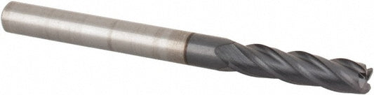 Kyocera SGS Precision Tools 38158 Corner Radius End Mill 1/8" Dia, 1/2" LOC, 0.02" Radius, 4 Flutes, Solid Carbide