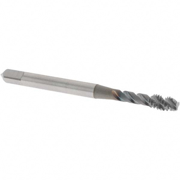OSG 2907808 Spiral Flute Tap #8-32, UNC, 3 Flute, Modified Bottoming Chamfer, 3B Class of Fit, Vanadium High-Speed Steel, TiCN Finish