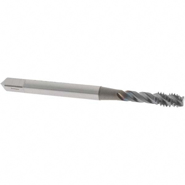 OSG 2912808 Spiral Flute Tap #8-32, UNC, 3 Flute, Modified Bottoming Chamfer, 2B Class of Fit, Vanadium High-Speed Steel, TiCN Finish