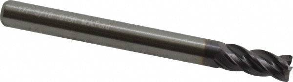 M.A. Ford 17718712A Corner Radius End Mill 3/16" Dia, 7/16" LOC, 0.015" Radius, 4 Flutes, Solid Carbide