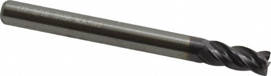M.A. Ford 17718712A Corner Radius End Mill 3/16" Dia, 7/16" LOC, 0.015" Radius, 4 Flutes, Solid Carbide