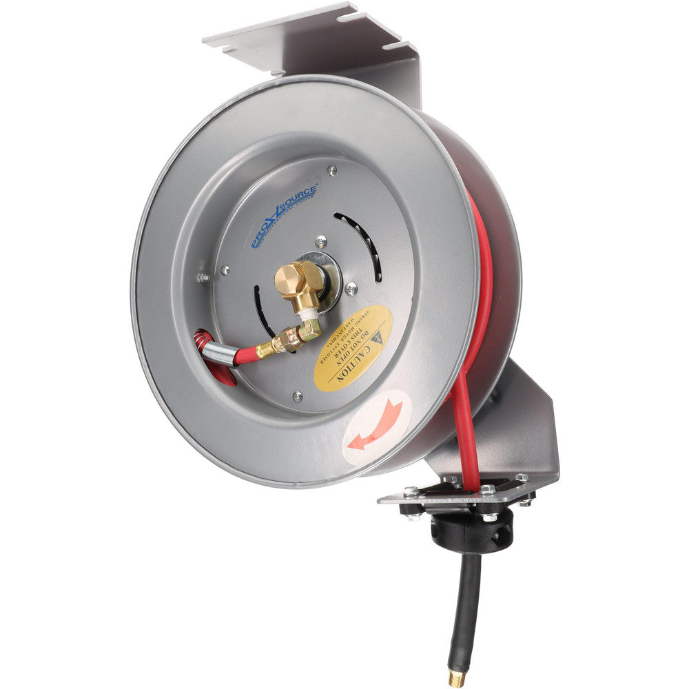 Pro-Source 2830023610PRO Hose Reel with Hose 1/4" ID Hose x 35', Spring Retractable