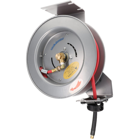 Pro-Source 2830023610PRO Hose Reel with Hose 1/4" ID Hose x 35', Spring Retractable