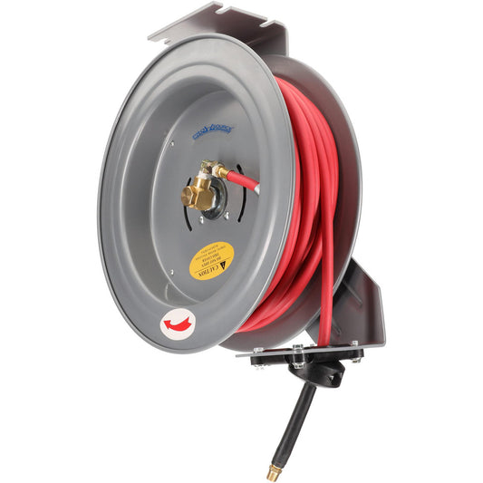 Pro-Source 2830025010PRO Hose Reel with Hose 1/4" ID Hose x 50', Spring Retractable