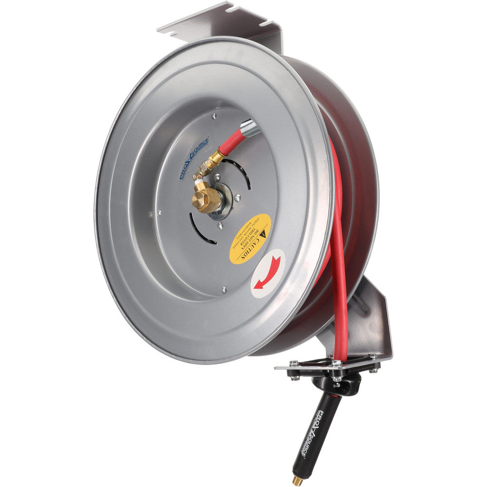 Pro-Source 2830035010PRO Hose Reel with Hose 3/8" ID Hose x 50', Spring Retractable