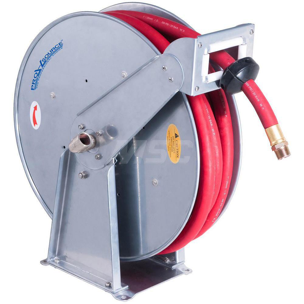 Pro-Source 2830057510PRO Hose Reel with Hose 1/2" ID Hose x 75', Spring Retractable