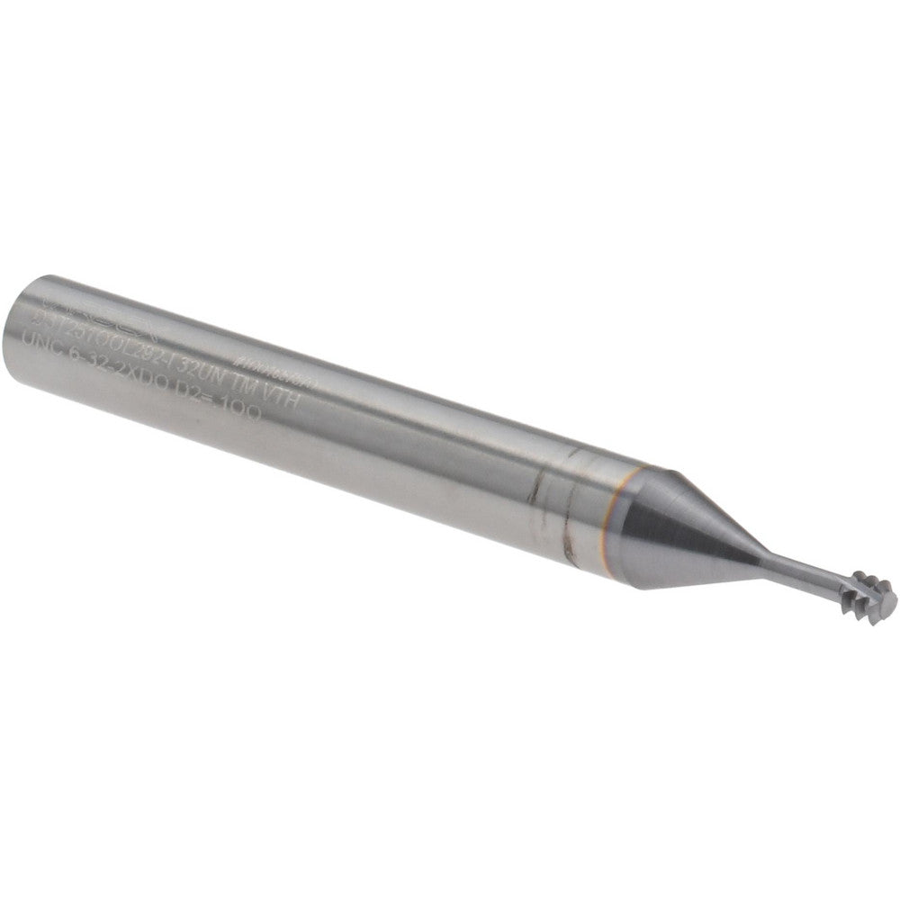 Vargus 102-80241 Straight Flute Thread Mill #10 to 32 & #6 to 32, Internal, 3 Flutes, 1/4" Shank Dia, Solid Carbide