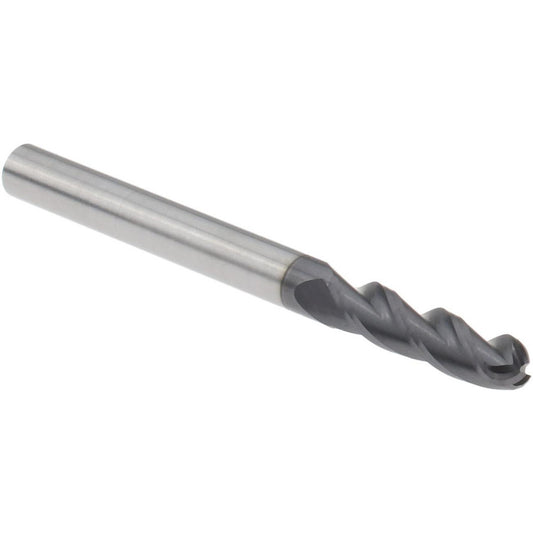 Seco 17003781 Ball End Mill 1/8" Dia, 1/2" LOC, 3 Flute, Solid Carbide