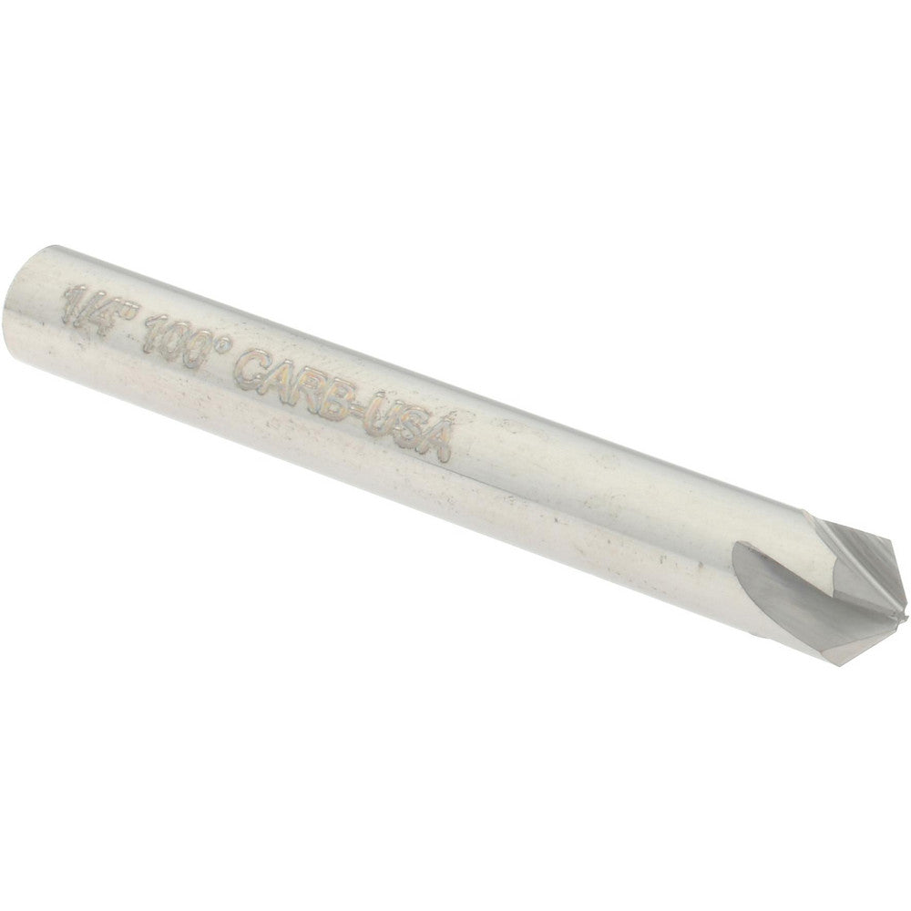 Hertel 334-003080 Countersink 1/4" Head Dia, 100.00 deg Included Angle, 4 Flute, Solid Carbide, Right Hand Cut
