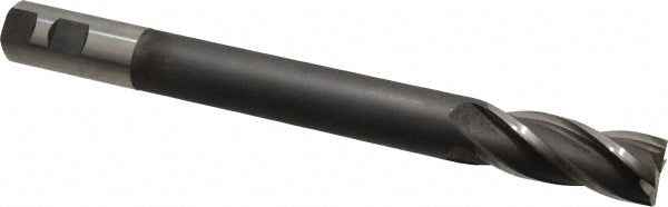 Hertel H79573853 Square End Mill 1'' Dia, 2-1/2'' LOC, 1'' Shank Dia, 10-1/4'' OAL, 4 Flutes, High Speed Steel